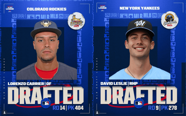 2026 Pitt Baseball - Lorenzo Carrier Colorado Rockies & David Leslie New York Yankees MLB Draft